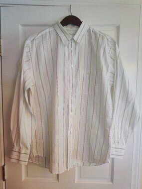 Vintage Giorgio Armani Le Collezione Striped Cotton Shirt 17 neck/34-35 sleeve